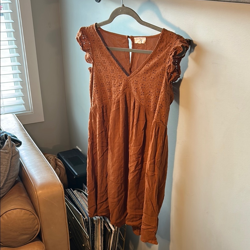 Ivy Terracotta Eyelet Dress